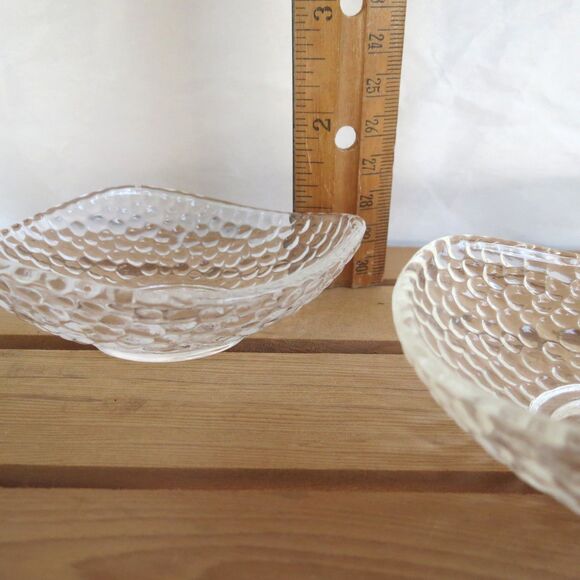 Partylite Clear Votive Holder Set up of 3 Fazzoletto Edge & Textured Glass - Picture 5 of 7
